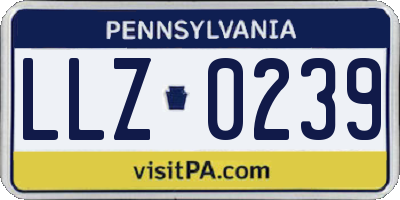 PA license plate LLZ0239