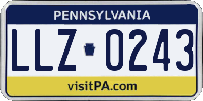 PA license plate LLZ0243