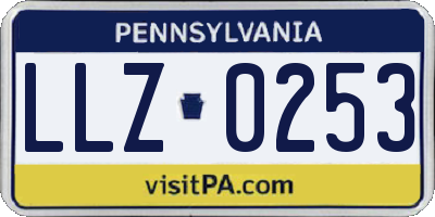 PA license plate LLZ0253