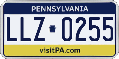 PA license plate LLZ0255