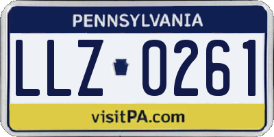 PA license plate LLZ0261