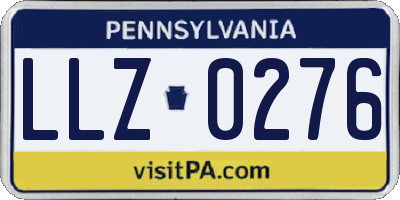 PA license plate LLZ0276