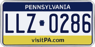 PA license plate LLZ0286