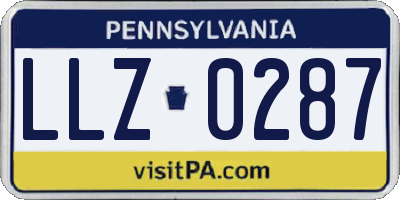 PA license plate LLZ0287