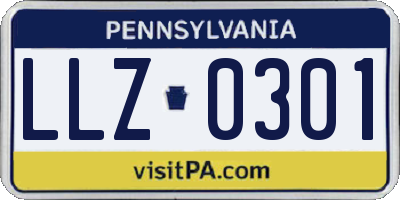 PA license plate LLZ0301