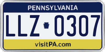 PA license plate LLZ0307