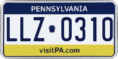 PA license plate LLZ0310