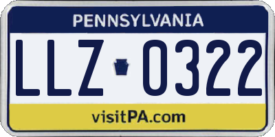 PA license plate LLZ0322