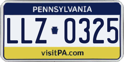 PA license plate LLZ0325
