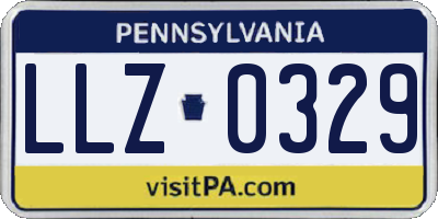 PA license plate LLZ0329
