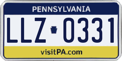 PA license plate LLZ0331