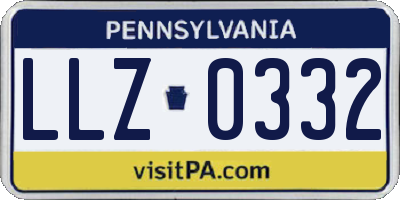 PA license plate LLZ0332