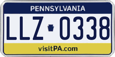 PA license plate LLZ0338