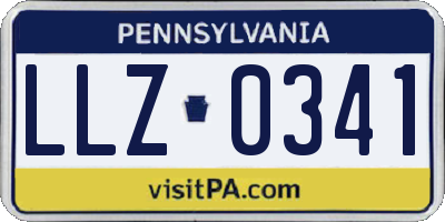 PA license plate LLZ0341