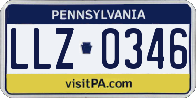 PA license plate LLZ0346