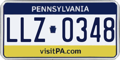 PA license plate LLZ0348