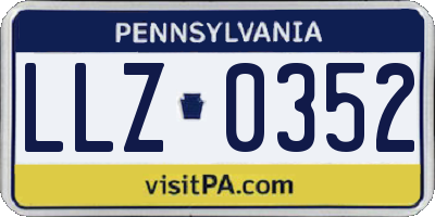 PA license plate LLZ0352