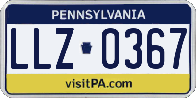 PA license plate LLZ0367