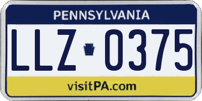 PA license plate LLZ0375