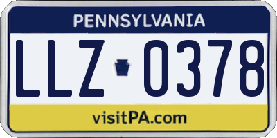 PA license plate LLZ0378