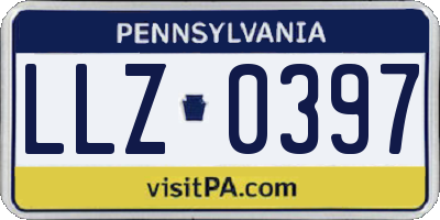 PA license plate LLZ0397