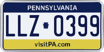 PA license plate LLZ0399