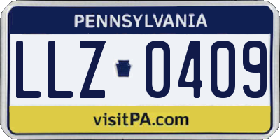 PA license plate LLZ0409