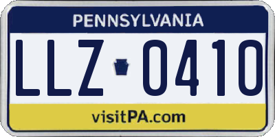 PA license plate LLZ0410