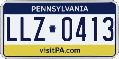 PA license plate LLZ0413