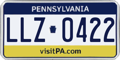 PA license plate LLZ0422