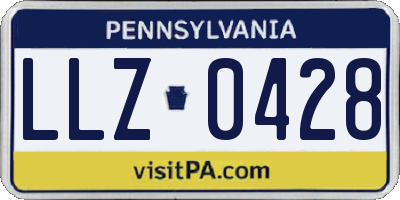 PA license plate LLZ0428