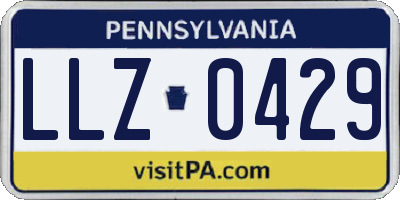 PA license plate LLZ0429