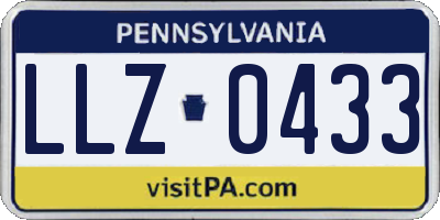PA license plate LLZ0433
