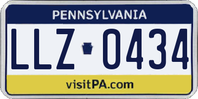 PA license plate LLZ0434