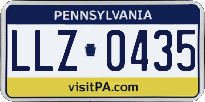PA license plate LLZ0435