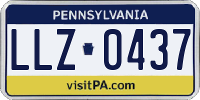PA license plate LLZ0437