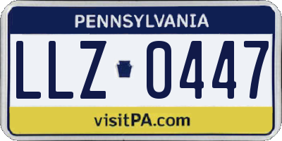 PA license plate LLZ0447