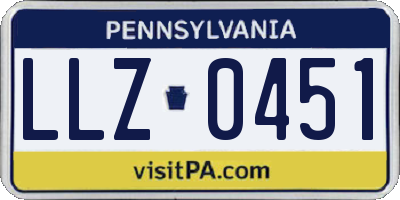 PA license plate LLZ0451