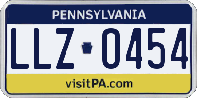 PA license plate LLZ0454