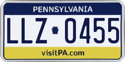 PA license plate LLZ0455