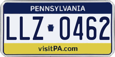 PA license plate LLZ0462