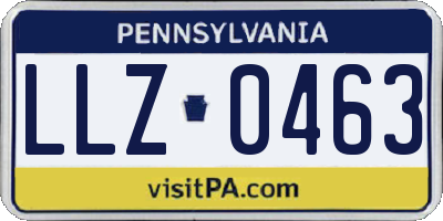 PA license plate LLZ0463