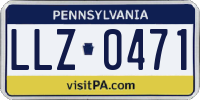 PA license plate LLZ0471