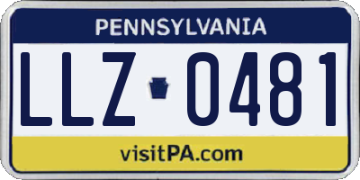 PA license plate LLZ0481