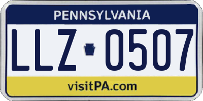 PA license plate LLZ0507
