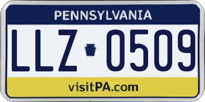 PA license plate LLZ0509