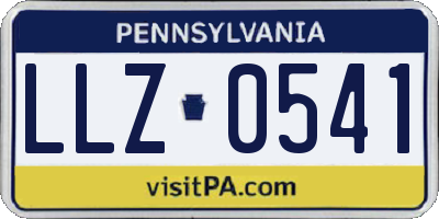 PA license plate LLZ0541
