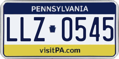 PA license plate LLZ0545