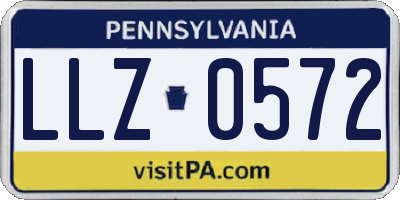 PA license plate LLZ0572
