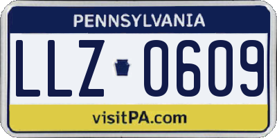 PA license plate LLZ0609